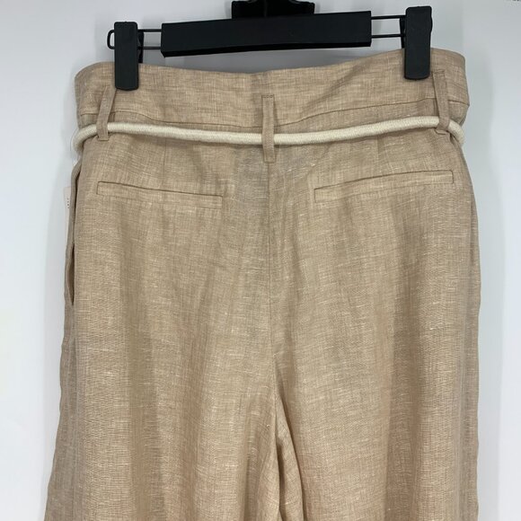 Anthropologie Elevenses Pants Split Wide Leg 100% Linen High Rise NWT - Picture 13 of 14